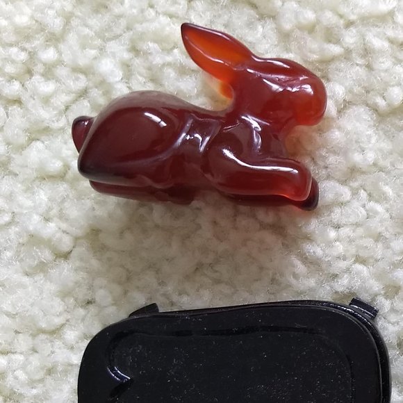vintage 60s NWT carved agate rabbit figurine gift set 🎈HOST PICK🎈 - Picture 13 of 15